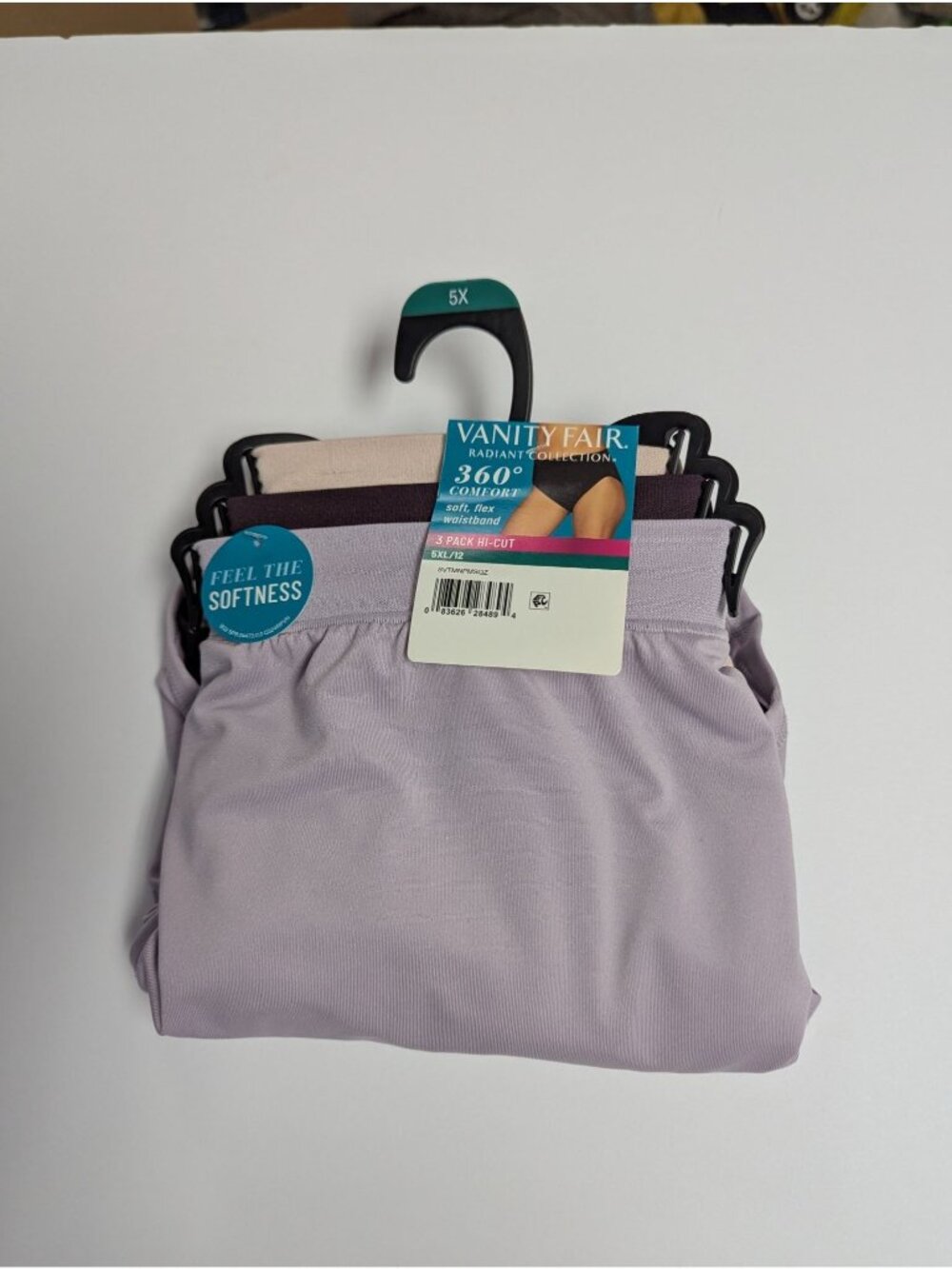 Vanity Fair Hi-Cut Briefs 360 Comfort 3 Pack Briefs Size 5XL 12 Purple